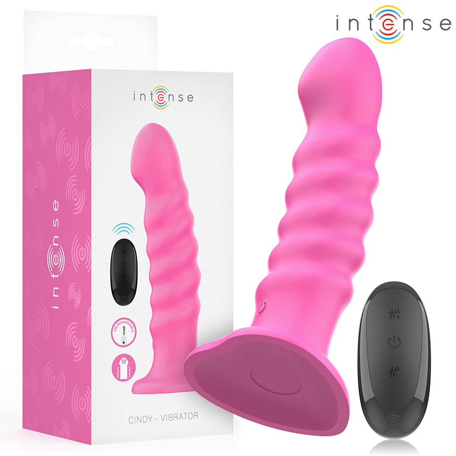 INTENSE REMOTE CONTROL Cindy Vibrateur Taille L Design Spirale 10 Vibrations Ros... - Aura Intime
