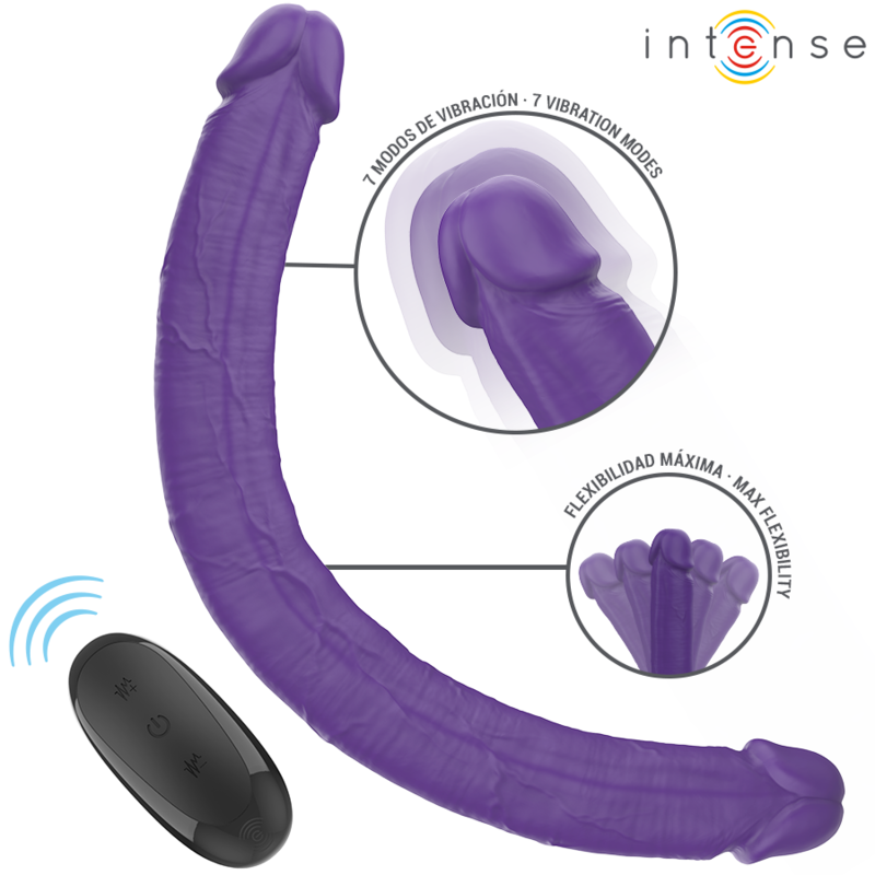 INTENSE REMOTE CONTROL GUNTER DILDO DOUBLE VIBRATEUR 40 CM VIOLET TÉLÉCOMMANDE — vue détaillée
