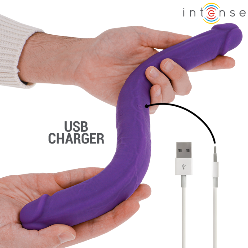 INTENSE - Gunter Dildo Double Vibrateur 40 Cm Violet Télécommande