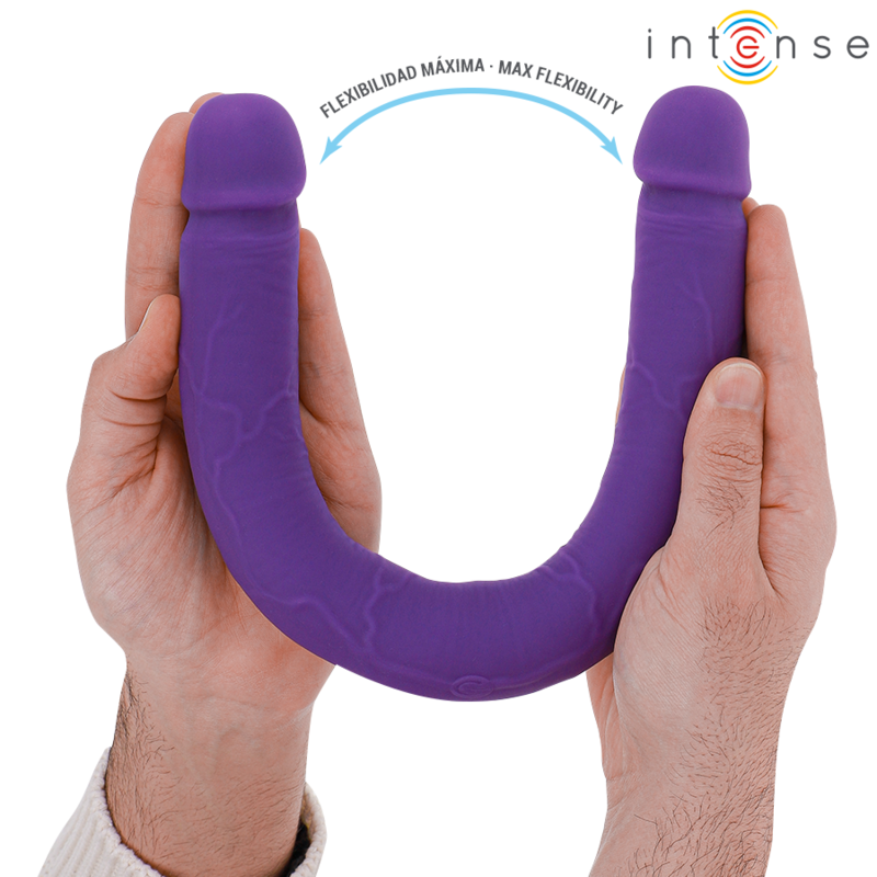 INTENSE REMOTE CONTROL GUNTER DILDO DOUBLE VIBRATEUR 40 CM VIOLET TÉLÉCOMMANDE — accessoires inclus