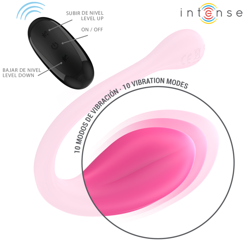 INTENSE REMOTE CONTROL Janice U Vibrateur Double Stimulation 10 Vibrations Rose ... — vue arrière
