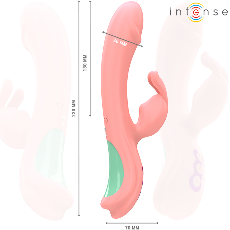 INTENSE HIGH TECH Rachel Vibrateur Rabbit 5 Vibrations Rose — vue arrière