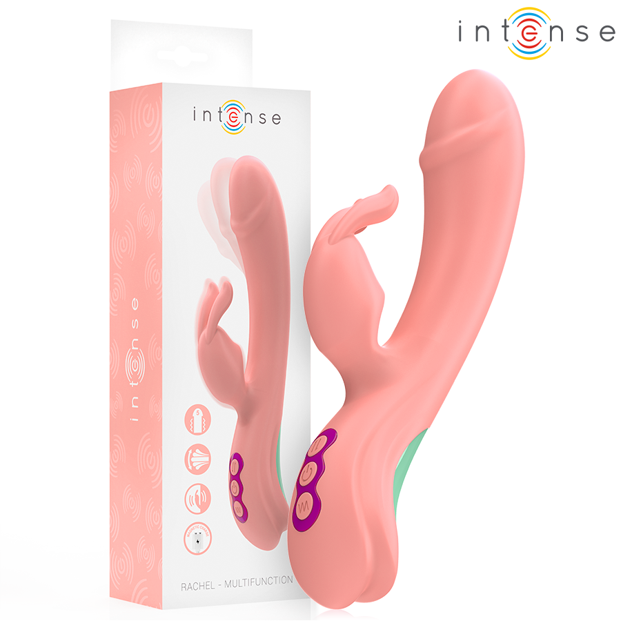 INTENSE HIGH TECH Rachel Vibrateur Rabbit 5 Vibrations Rose - Aura Intime
