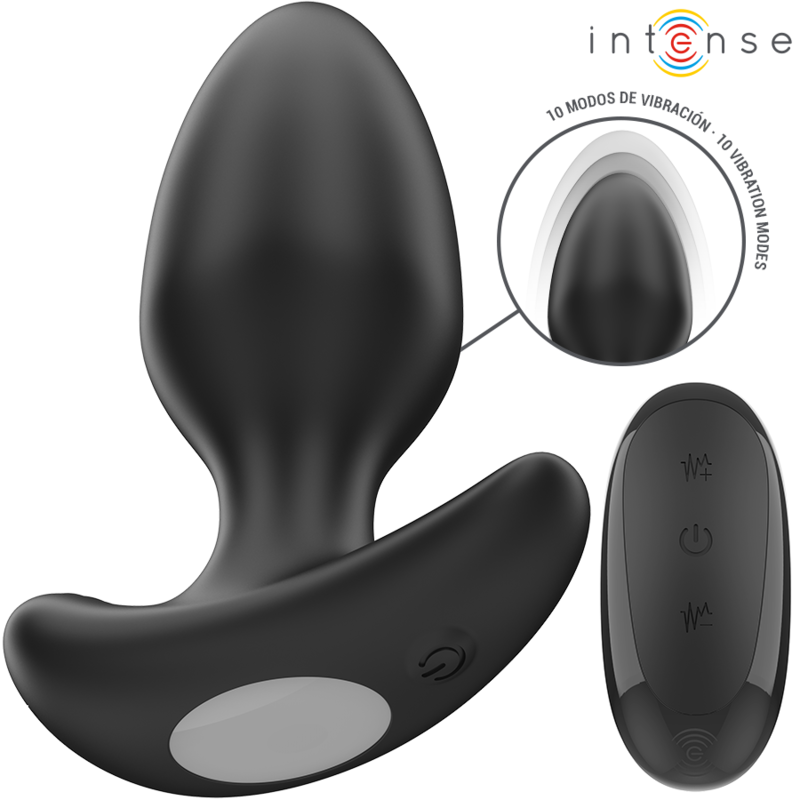 INTENSE ANAL TOYS JOEY ANAL PLUG 10 VIBRATIONS NOIR TÉLÉCOMMANDE — vue détaillée