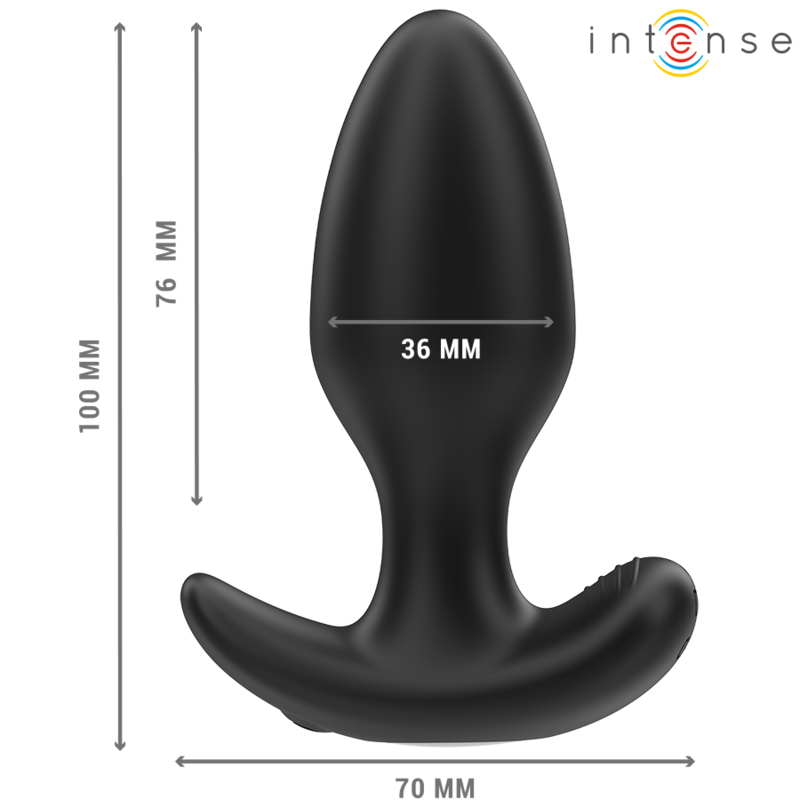 INTENSE ANAL TOYS JOEY ANAL PLUG 10 VIBRATIONS NOIR TÉLÉCOMMANDE — vue alternative