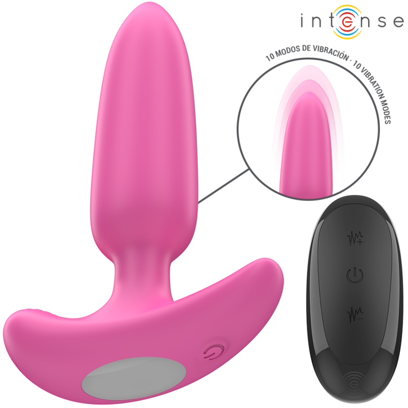 INTENSE - Ross Anal Plug 10 Vibrations Rose Télécommande