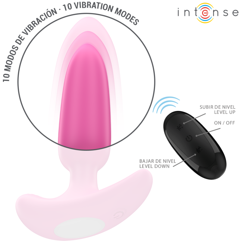 INTENSE ANAL TOYS ROSS ANAL PLUG 10 VIBRATIONS ROSE TÉLÉCOMMANDE — accessoires inclus