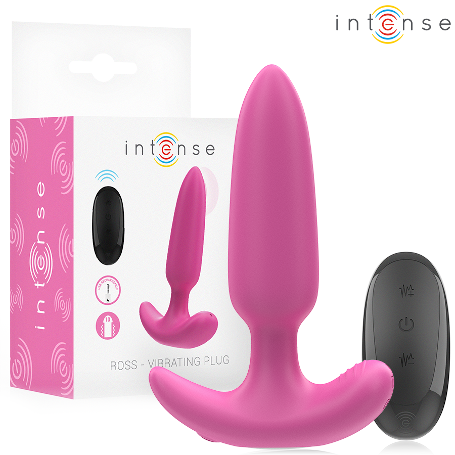 INTENSE - Ross Anal Plug 10 Vibrations Rose Télécommande