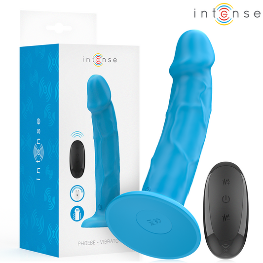 INTENSE REMOTE CONTROL Phoebe Vibrateur Réaliste 10 Vibrations Télécommande Bleu - Aura Intime