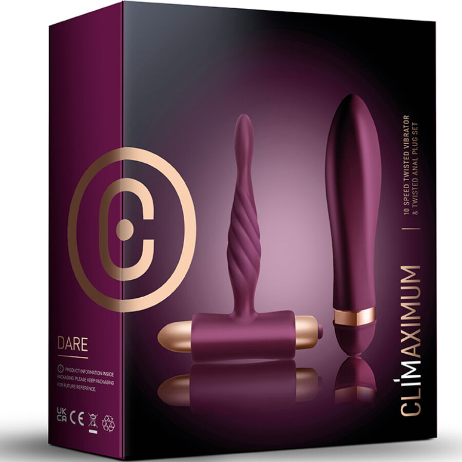CLIMAXIMUM DARE KIT VIBRATEUR TWISTED + PLUG ANAL DÉBUTANT — vue arrière