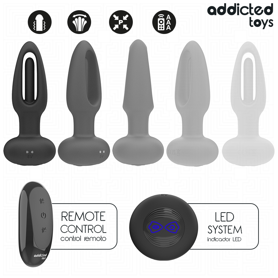 ADDICTED TOYS Plug Anal Langue Vibrante Télécommande — accessoires inclus