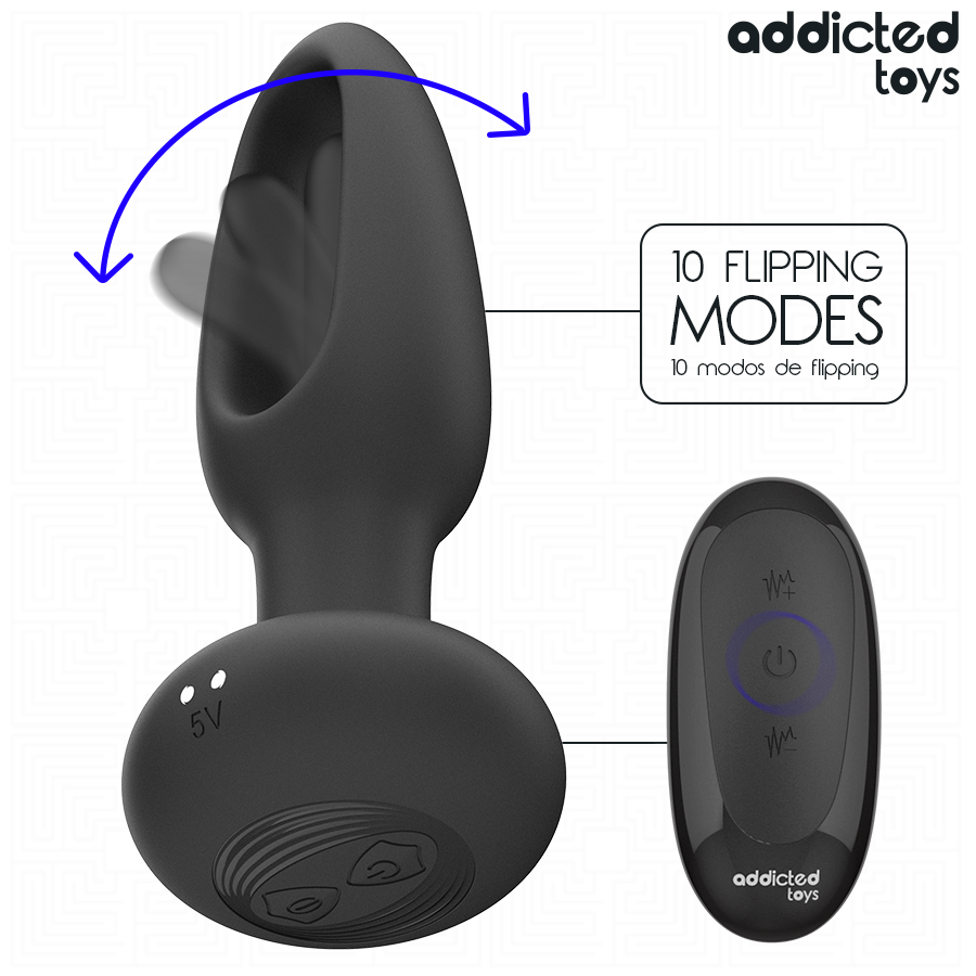 ADDICTED TOYS Plug Anal Langue Vibrante Télécommande — vue arrière