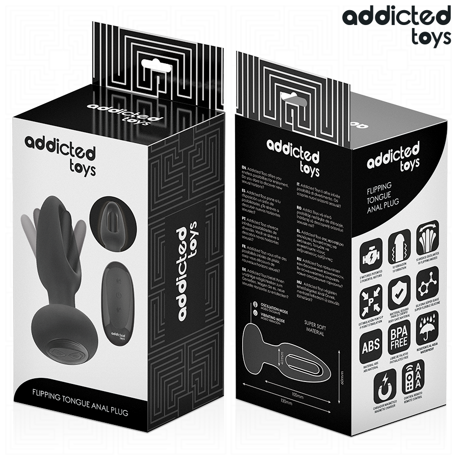 ADDICTED TOYS Plug Anal Langue Vibrante Télécommande — vue alternative