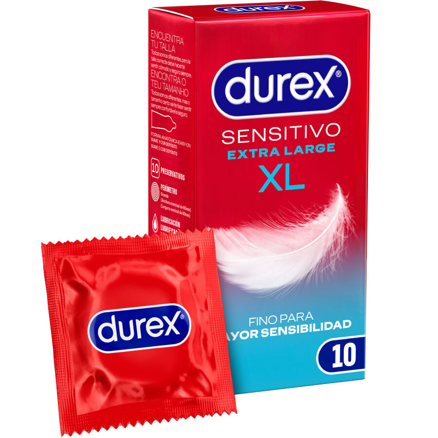 DUREX CONDOMS Préservatifs Sensibles Xl Extra-Long 10 Unités - Aura Intime