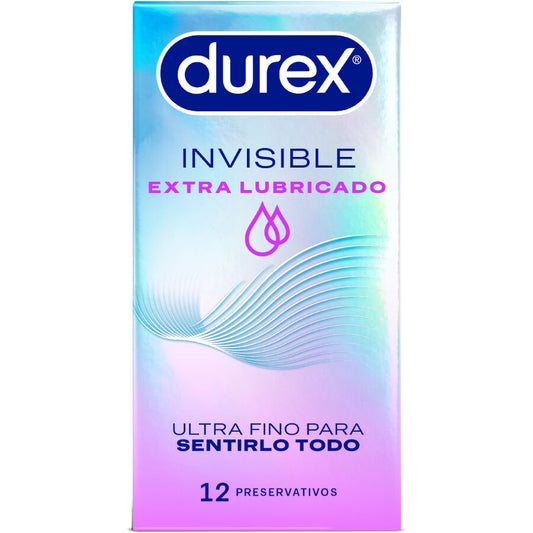 DUREX CONDOMS Préservatifs Invisibles Extra Lubrifiés 12 Unités - Aura Intime
