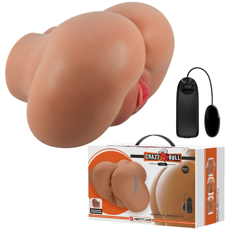 CRAZY BULL - Luna Vibrateur Fessier Avec Contrôle Réaliste Du Vagin Et De L'Anus À Télécommande