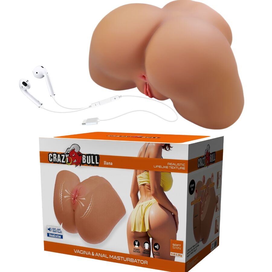 CRAZY BULL - Ilana Vibrateur Et Suçon Féminin Réaliste Avec Son 6,8 Kg