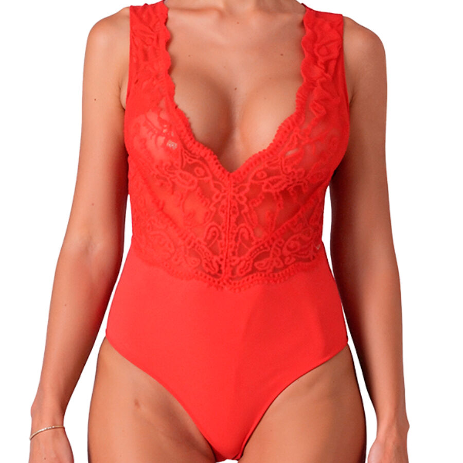 PASSION WOMAN TEDDIES Body Evalie Rouge L/Xl — vue détaillée
