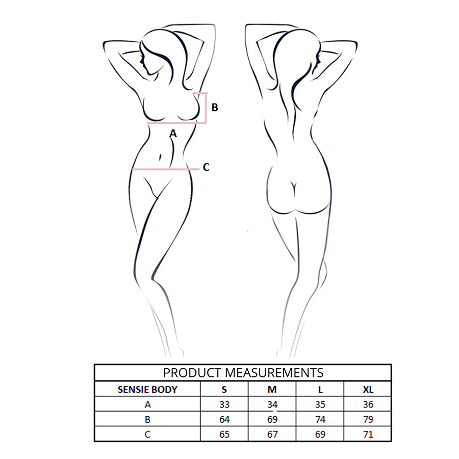 PASSION WOMAN TEDDIES Sensie Body Teal L/Xl — vue arrière