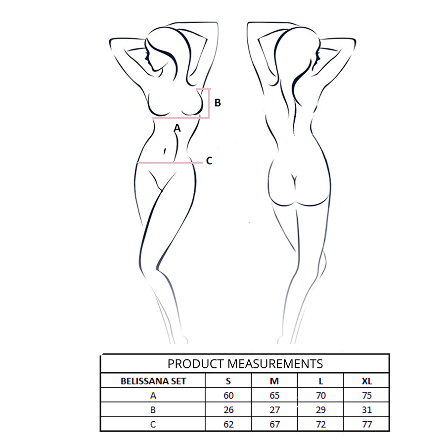PASSION WOMAN SETS Ensemble Soutien-Gorge + String Belissana Blanc S/M — vue arrière