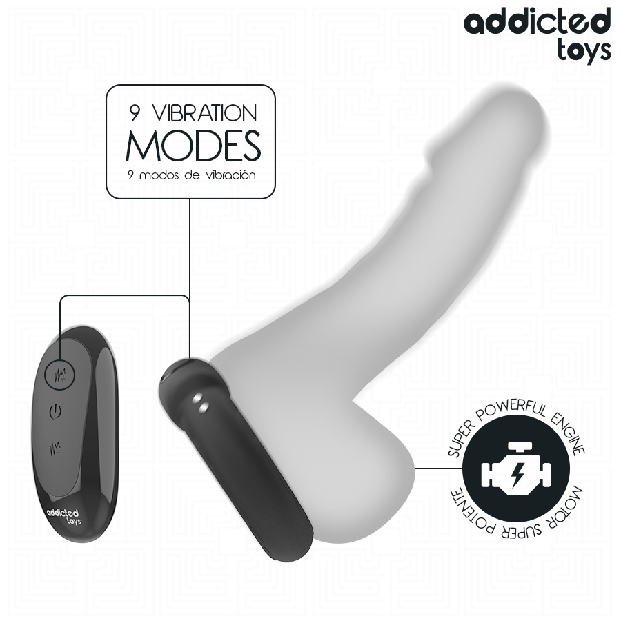 ADDICTED TOYS Anneau Pénitentiaire Vibrant À Effet Chauffant Télécommande — accessoires inclus