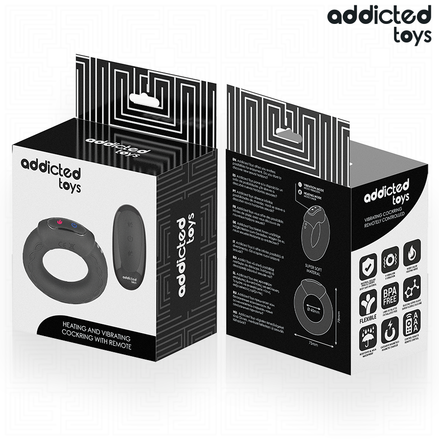 ADDICTED TOYS Anneau Pénitentiaire Vibrant À Effet Chauffant Télécommande — vue alternative