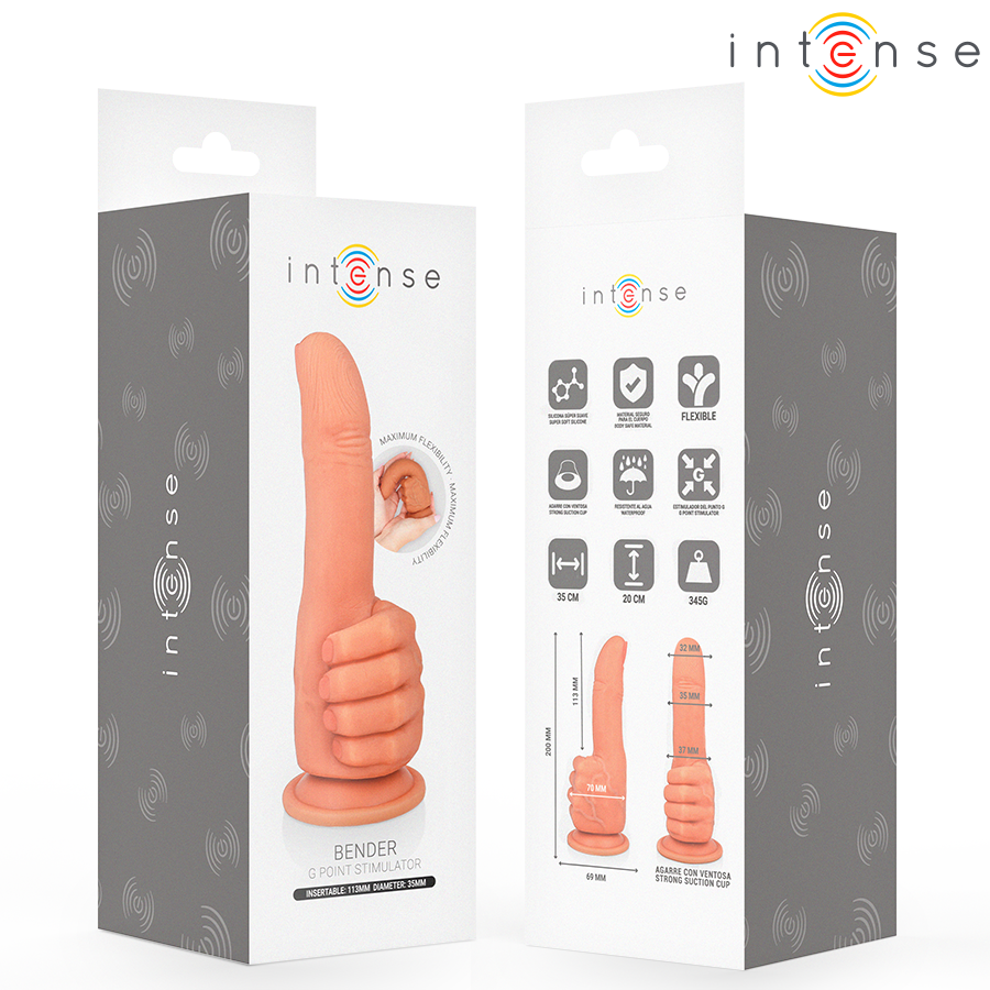 INTENSE FUN TOYS BENDER STIMULATEUR POINT G MAIN FLEXIBLE 11,3 CM — accessoires inclus