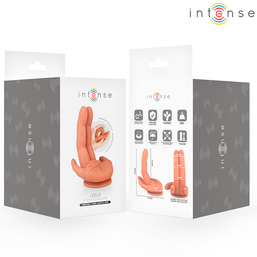 INTENSE FUN TOYS LEELA STIMULATEUR POINT G MAIN FLEXIBLE 12,6 CM — accessoires inclus