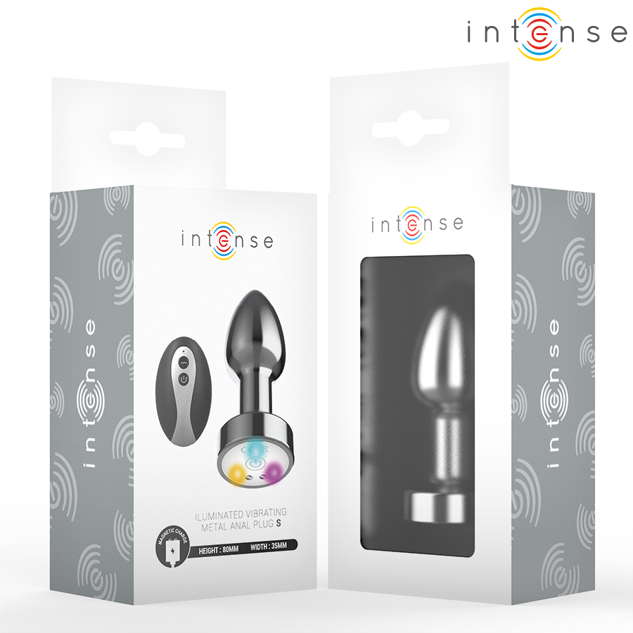 INTENSE ANAL TOYS PLUG ANAL VIBRANT MÉTAL LUMIÈRES LED TÉLÉCOMMANDE - TAILLE S — vue alternative