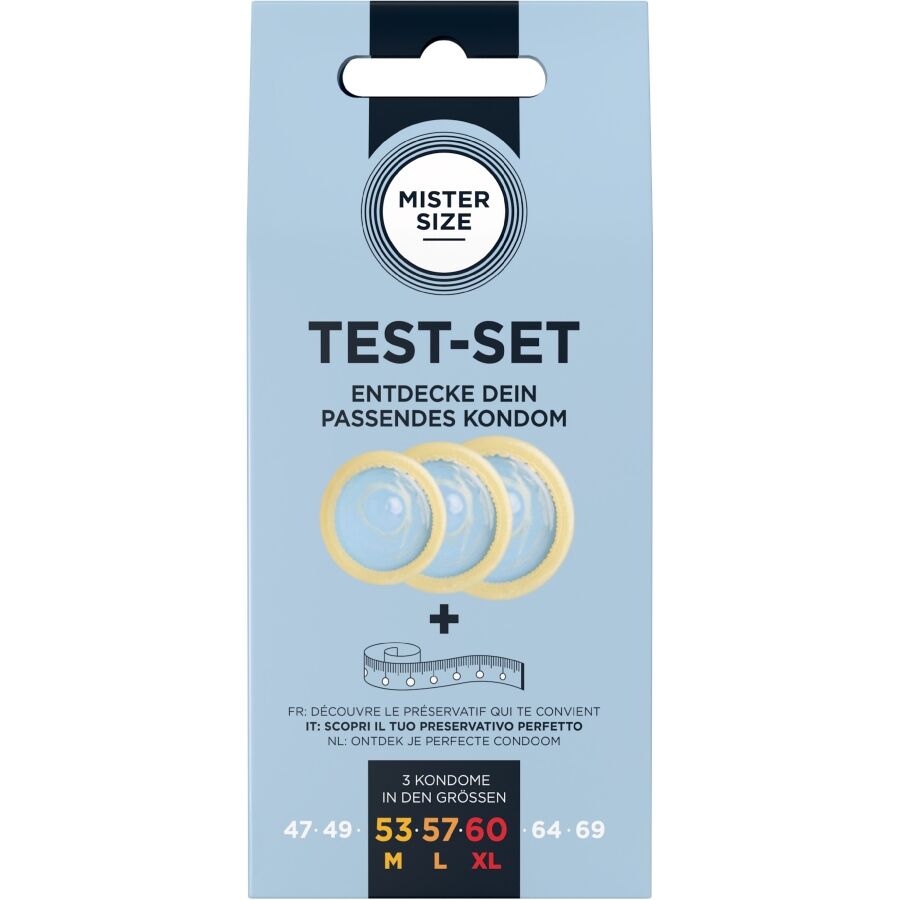 MISTER SIZE Kit Test : 3 Préservatifs Tailles Différentes + Mélange À... - Aura Intime