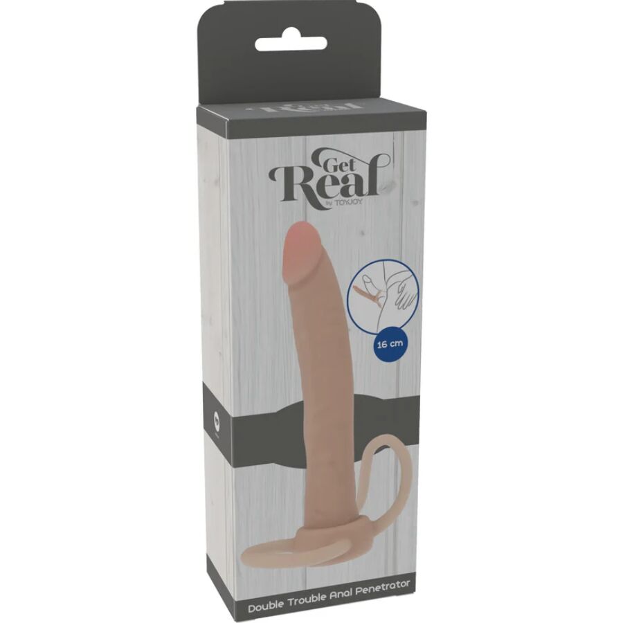 GET REAL Pénétrateur Anal Silicone Double Trouble 16 Cm — vue arrière