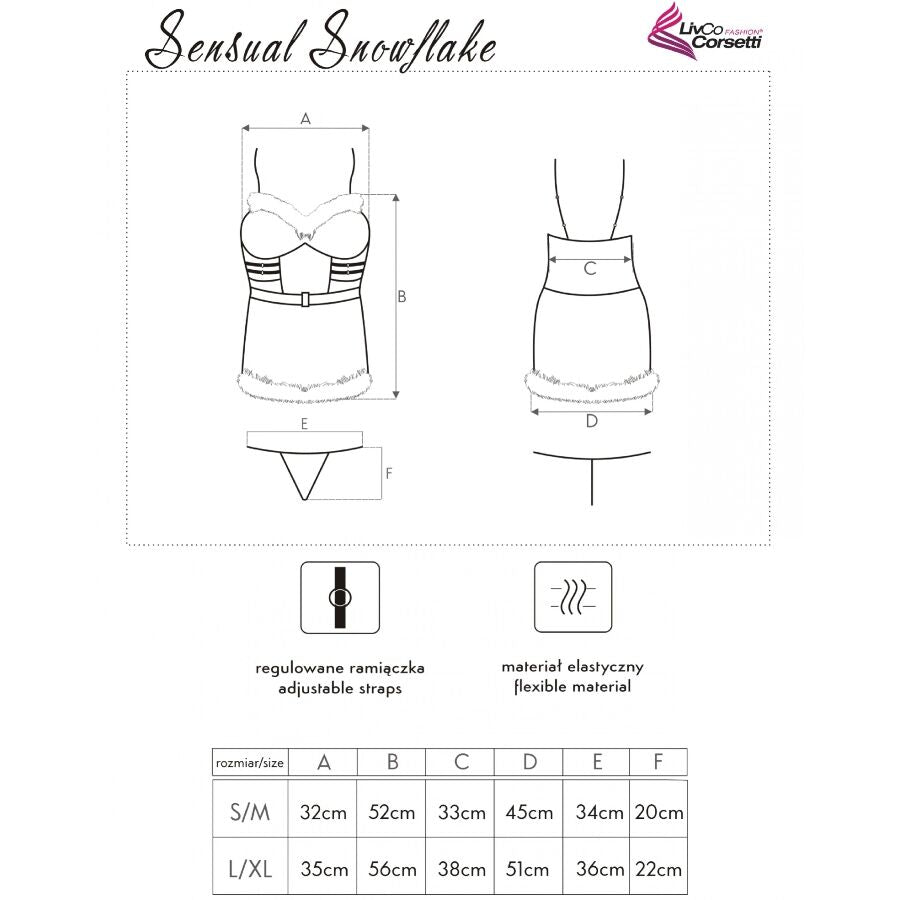 LIVCO CORSETTI SETS Sensual Snowflake Lc 90603 Chemise Noël + String + Bandea... — accessoires inclus