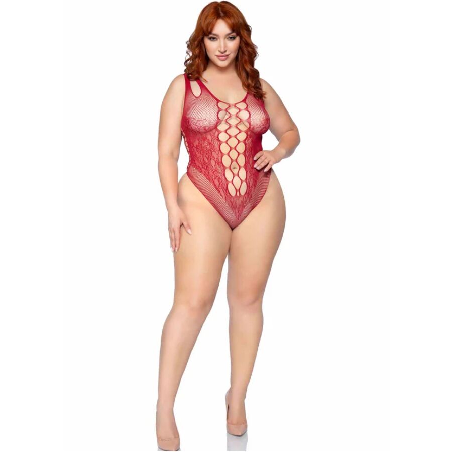 LEG AVENUE TEDDIES 81641X Body Sans Couture Bordeaux Taille 1X/2X — vue arrière