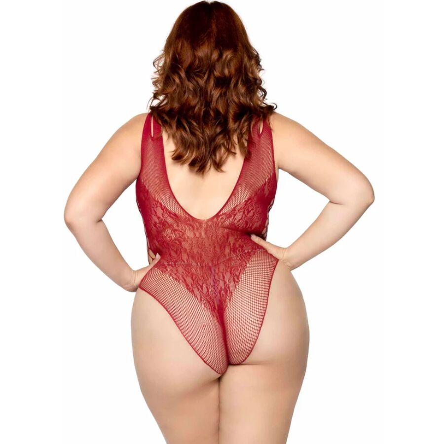 LEG AVENUE TEDDIES 81641X Body Sans Couture Bordeaux Taille 1X/2X — vue alternative