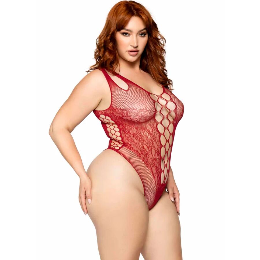 LEG AVENUE TEDDIES 81641X Body Sans Couture Bordeaux Taille 1X/2X — vue détaillée