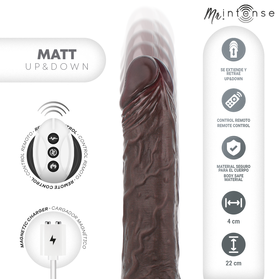 MR. INTENSE HIGH TECH Matt Réaliste Multifonction Vibration Haut Bas Télécomman... — vue détaillée