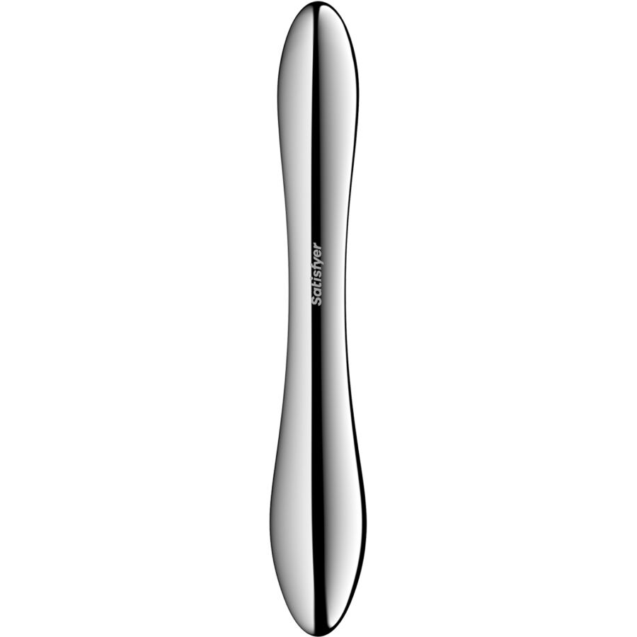 SATISFYER DILDO PURE GRAVITY 1 GODEMICHET DOUBLE EXTRÉMITÉ ACIER INOXYDABLE — vue arrière