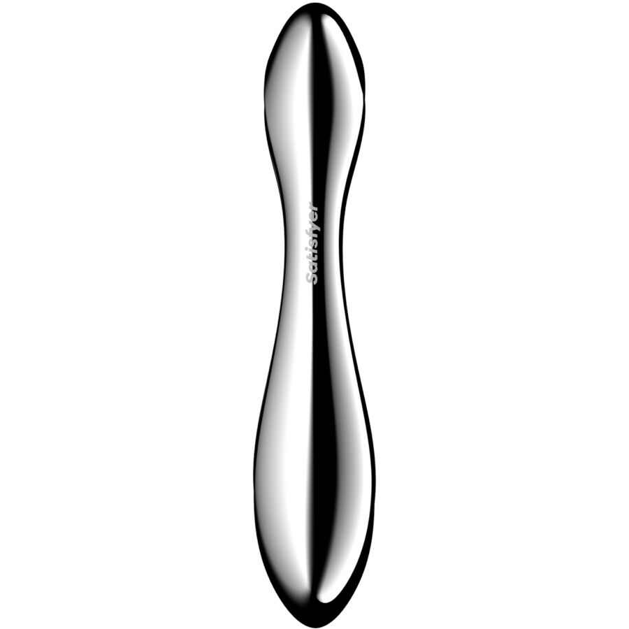 SATISFYER DILDO PURE GRAVITY 2 GODEMICHET DOUBLE EXTRÉMITÉ ACIER INOXYDABLE — vue arrière