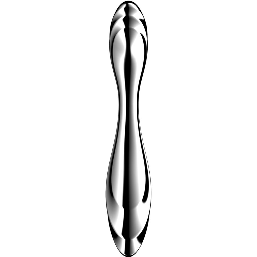 SATISFYER DILDO PURE GRAVITY 2 GODEMICHET DOUBLE EXTRÉMITÉ ACIER INOXYDABLE — vue détaillée