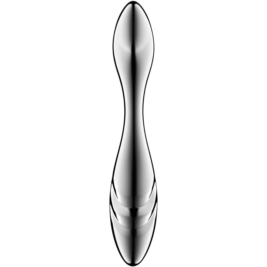 SATISFYER DILDO PURE GRAVITY 3 GODEMICHET DOUBLE EXTRÉMITÉ ACIER INOXYDABLE — vue détaillée
