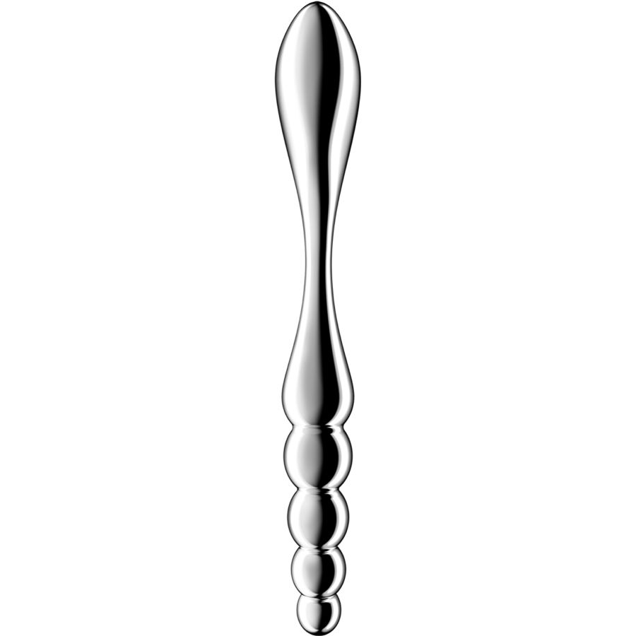 SATISFYER DILDO STAR FORCE 1 GODEMICHET DOUBLE ACIER INOXYDABLE — vue détaillée