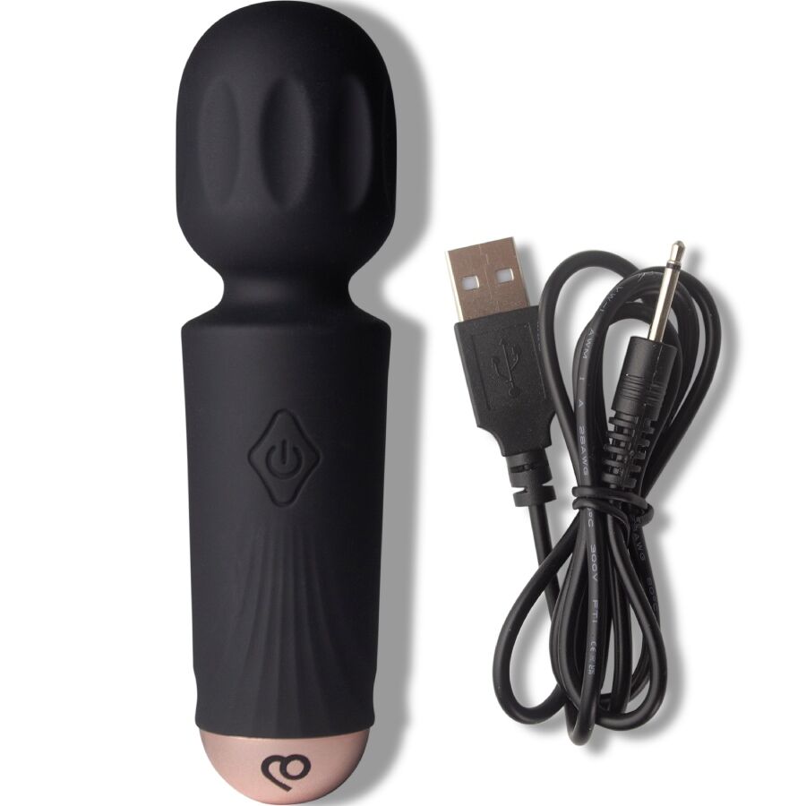 ROCKS-OFF Mini Baguette Rechargeable 16 Fonctions Tulipe Noire — vue arrière