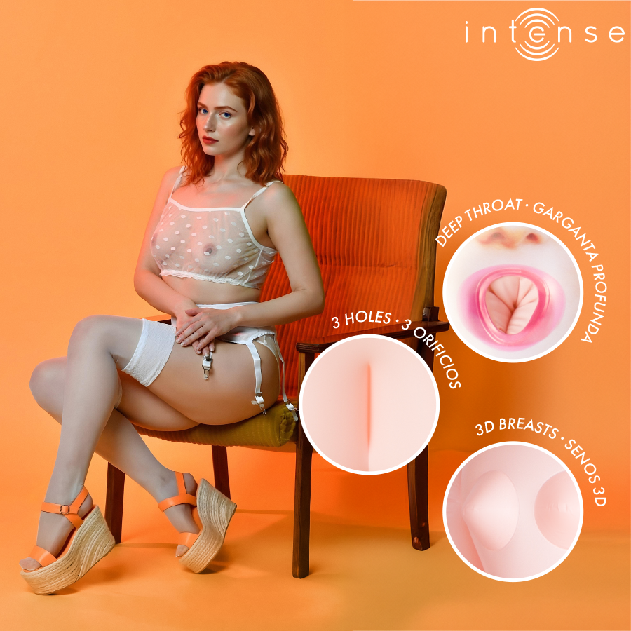 INTENSE BODIES & MASTURBATORS POUPÉE GONFLABLE SCARLETT À TROIS ORIFICES — vue arrière