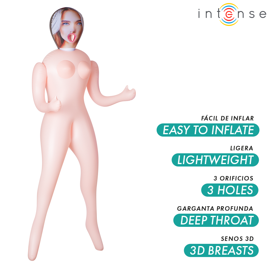 INTENSE BODIES & MASTURBATORS POUPÉE GONFLABLE NICOLE À TROIS ORIFICES — vue détaillée