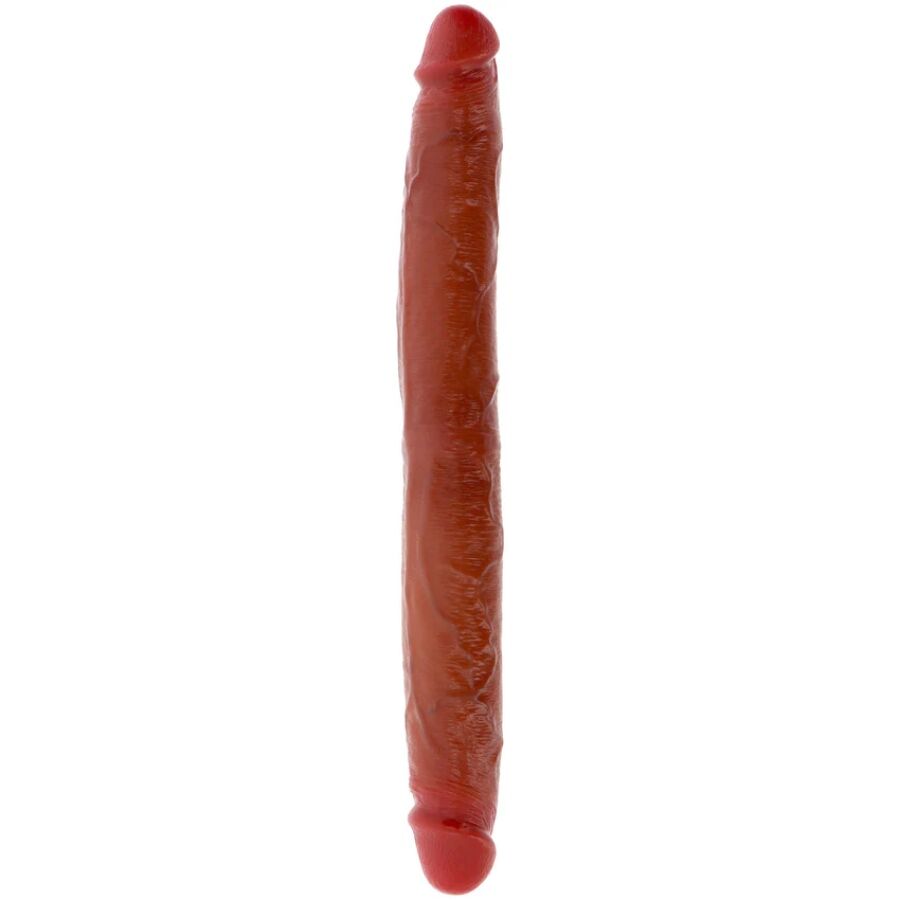 GET REAL GODEMICHET SILICONE À DOUBLE EXTRÉMITÉ CARAMEL 35 CM - Aura Intime