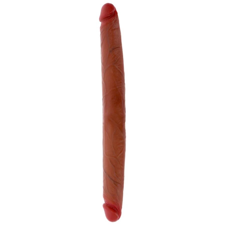 GET REAL GODEMICHET SILICONE À DOUBLE EXTRÉMITÉ CARAMEL 40 CM - Aura Intime