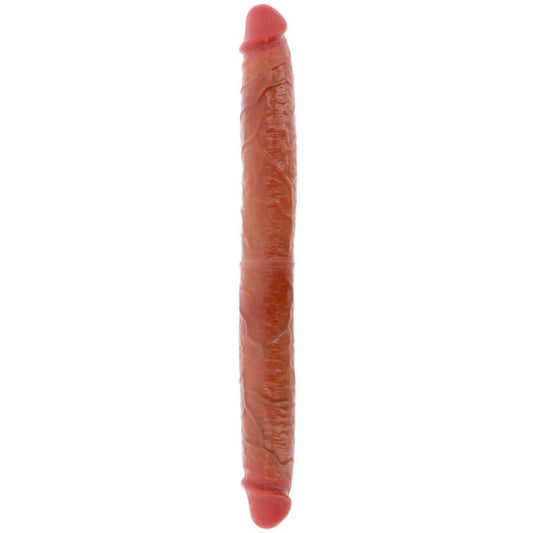 GET REAL GODEMICHET SILICONE À DOUBLE EXTRÉMITÉ CARAMEL 46 CM - Aura Intime