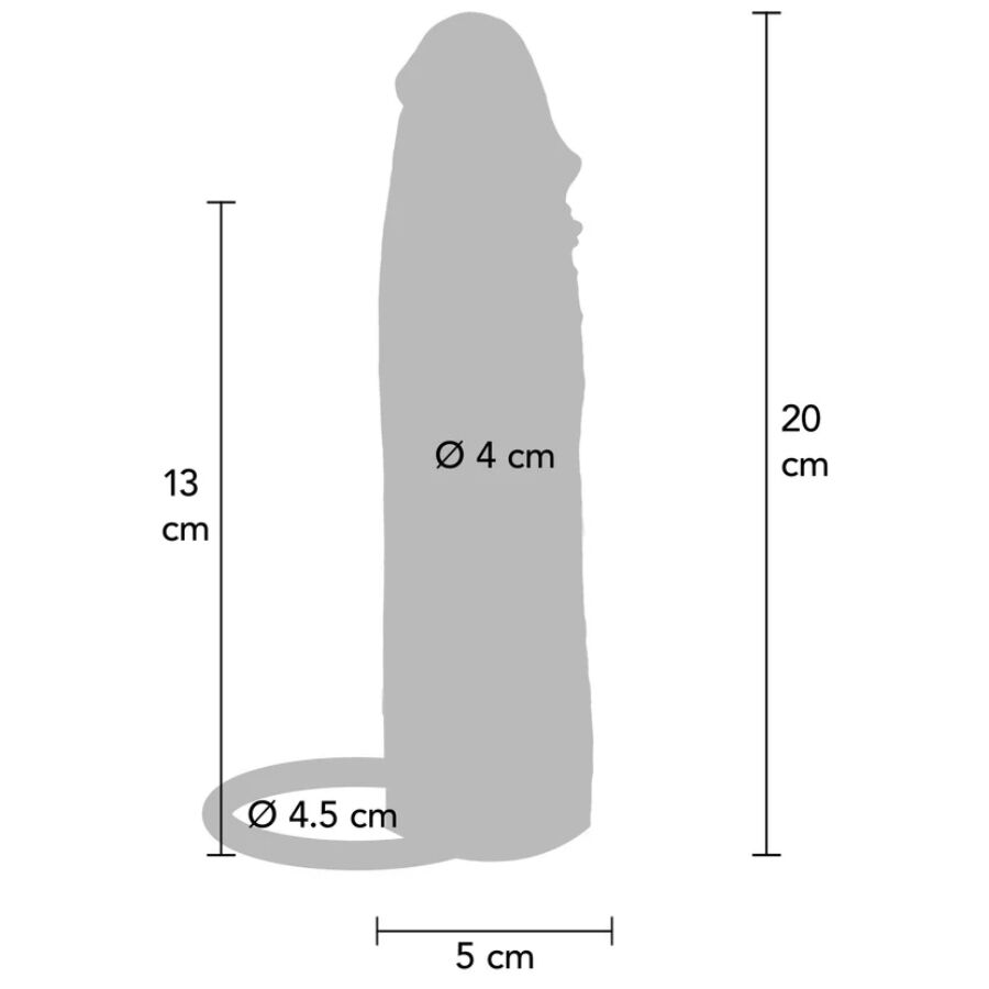 GET REAL MANCHON PÉNIS SILICONE HYDRATANT CARAMEL 20 CM — vue arrière