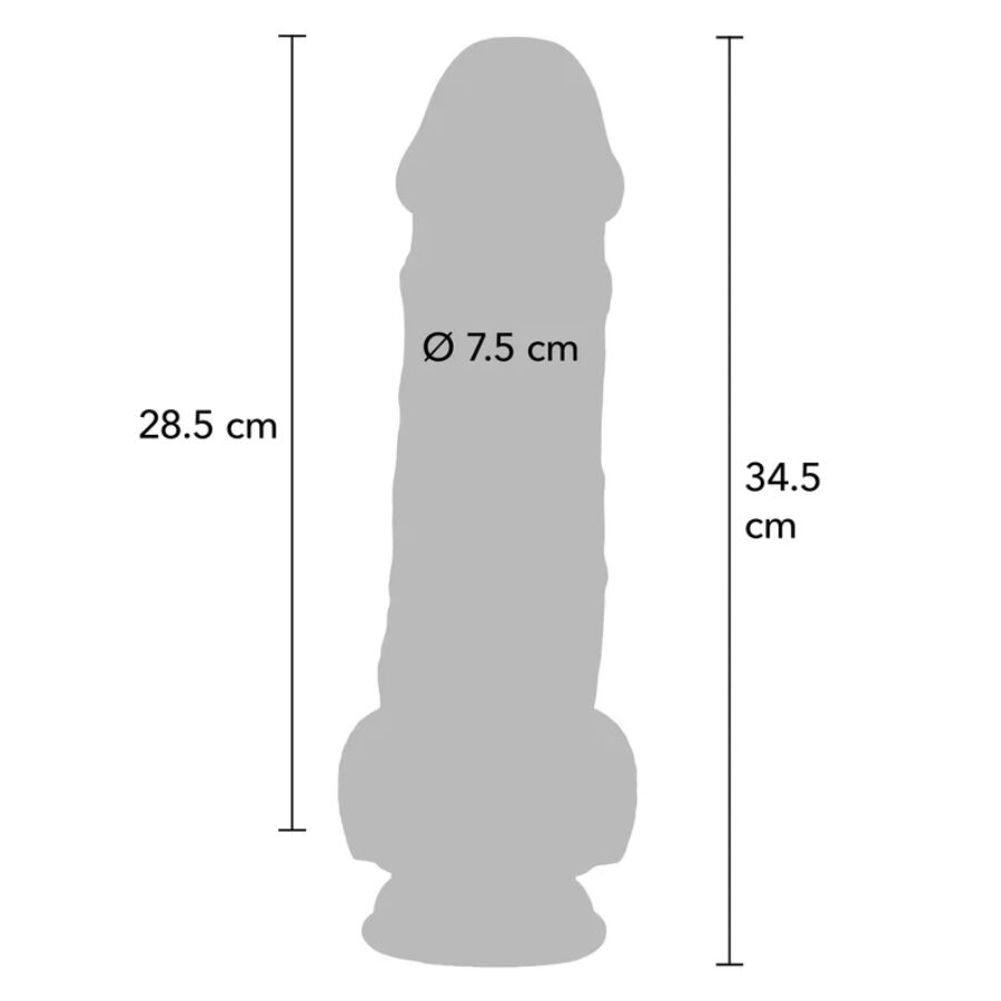 GET REAL PÉNIS RÉALISTE LUXE TESTICULES EXTRA ÉPAIS 34,5 CM — vue arrière