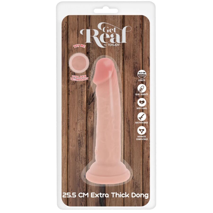 GET REAL - Pénis De Luxe Épais Double Densité En Tpe 25,5 Cm
